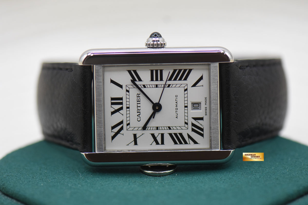 CARTIER TANK SOLO XL STEEL IN LEATHER AUTOMATIC WSTA0029 (MINT)