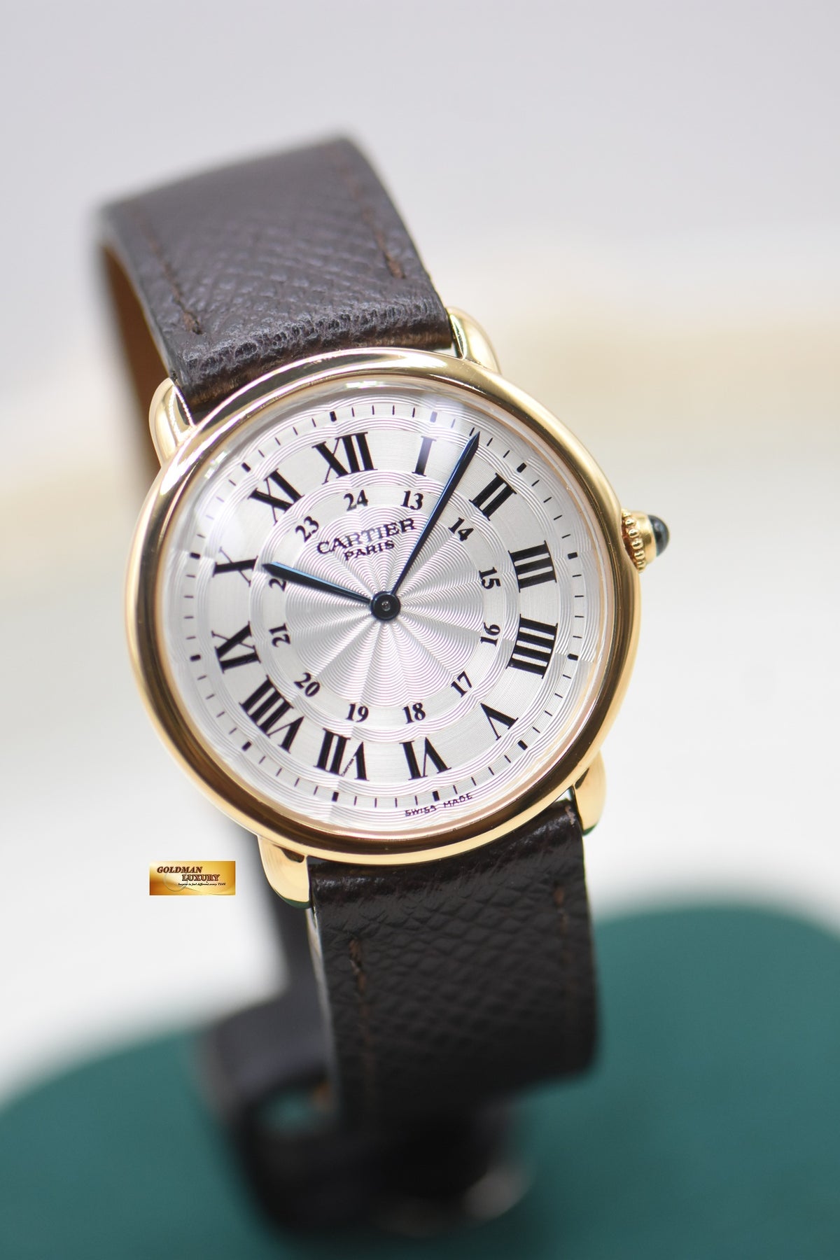CARTIER PARIS RONDE LOUIS CARTIER CPCP 34mm YELLOW GOLD MANUAL WINDING W1527951 (MINT)