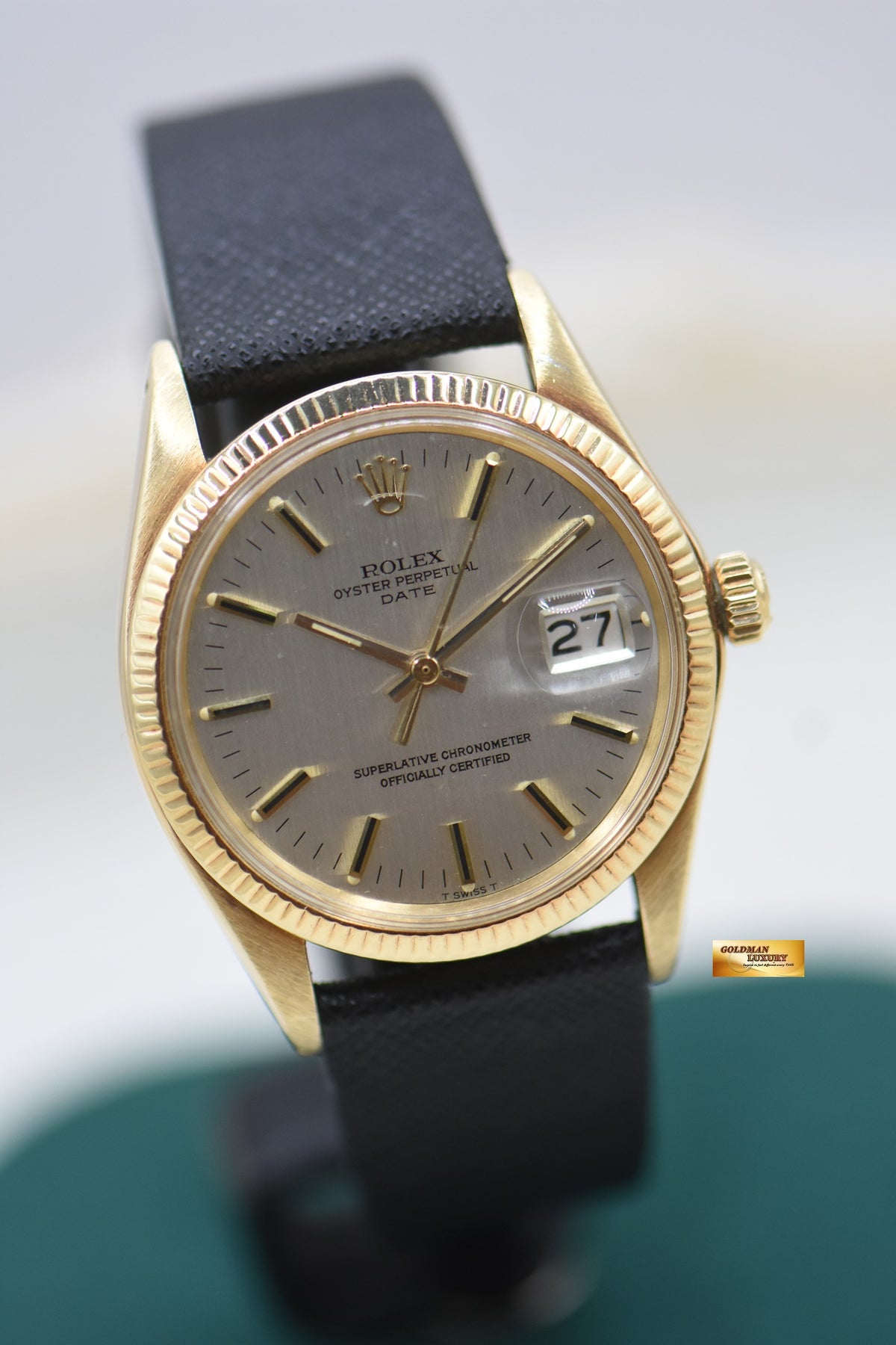 ROLEX OYSTER PERPETUAL DATE 34mm 14K YELLOW GOLD 1503 (MINT)
