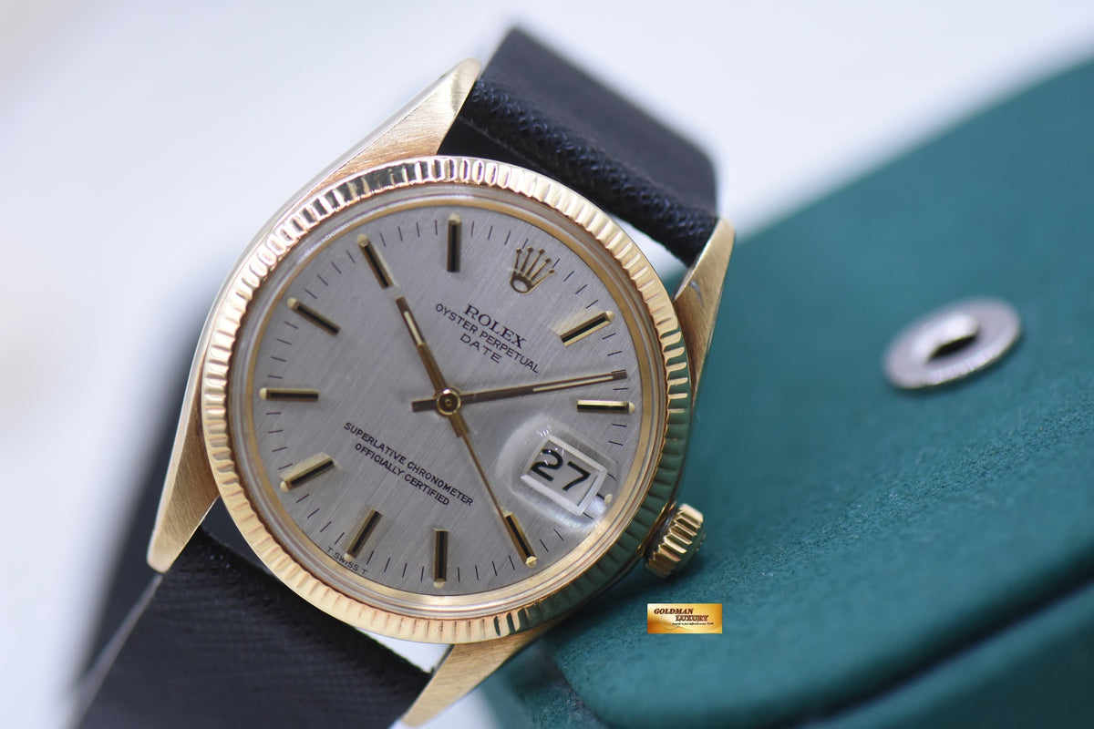 ROLEX OYSTER PERPETUAL DATE 34mm 14K YELLOW GOLD 1503 (MINT)