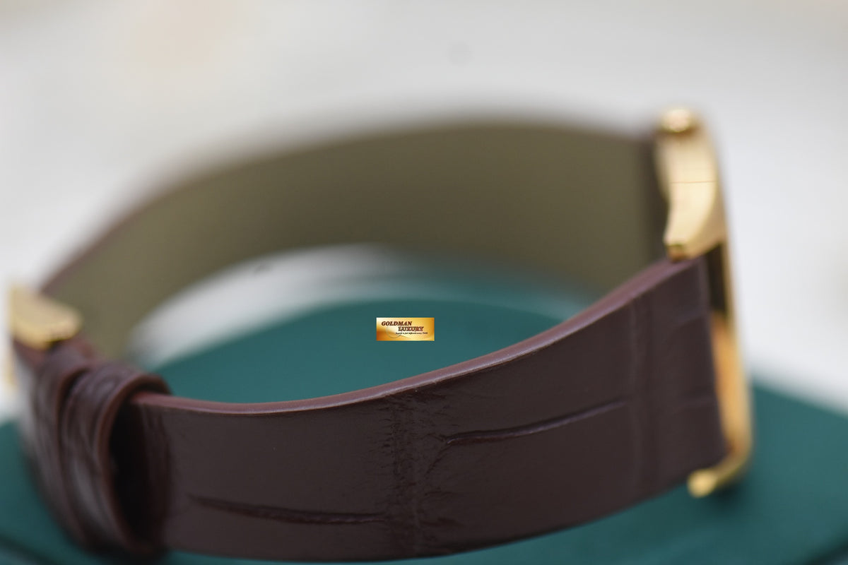 ROLEX CELLINI TONNEAU-SHAPED 32mm YELLOW GOLD IN LEATHER STRAP MANUAL WINDING 3805 (MINT)