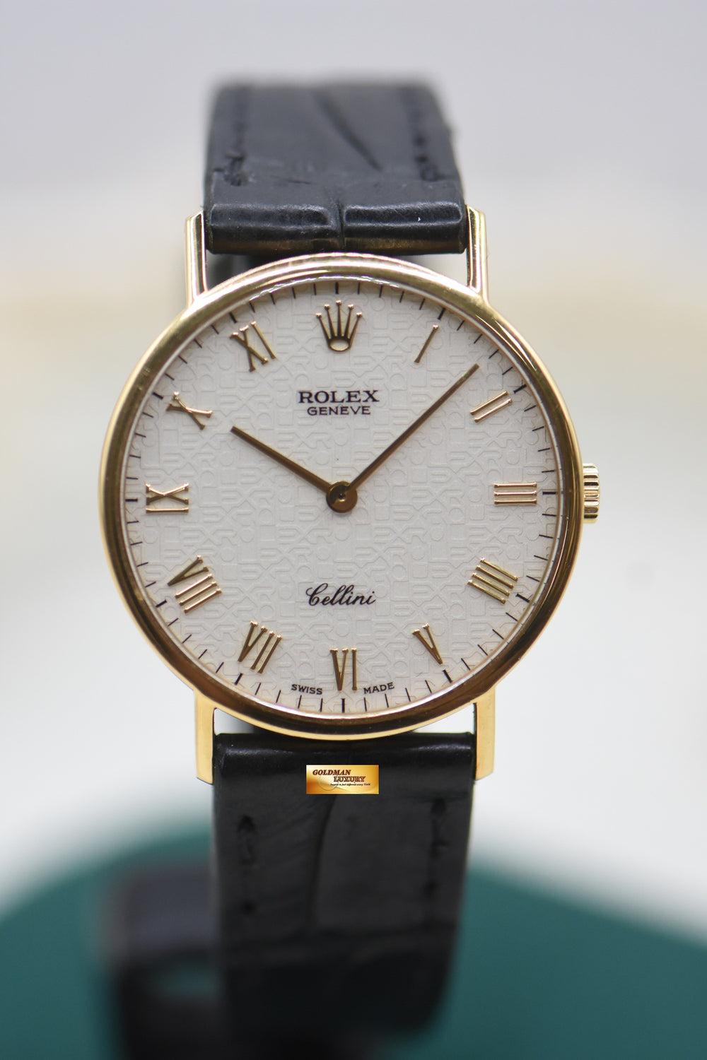 ROLEX CELLINI CLASSIC 32mm YELLOW GOLD IN LEATHER STRAP MANUAL WINDING 5112 (MINT)