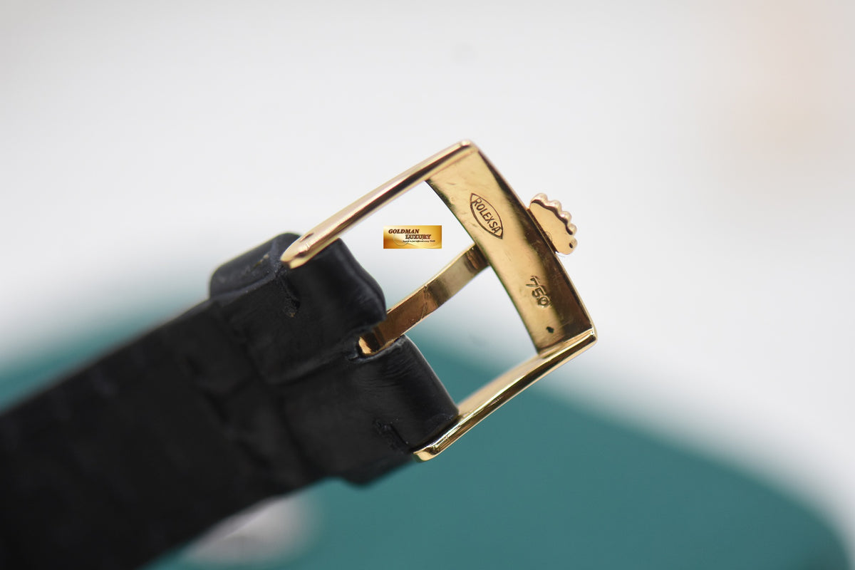 ROLEX CELLINI CLASSIC 32mm YELLOW GOLD IN LEATHER STRAP MANUAL WINDING 5112 (MINT)