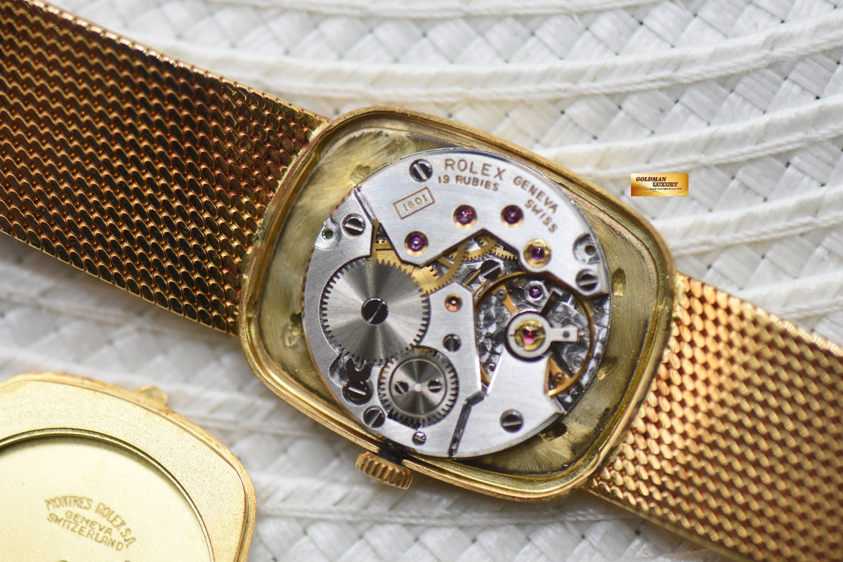 ROLEX CELLINI ELLIPSE LADIES YELLOW GOLD INTEGRATED BRACELET MANUAL WINDING 4308 (MINT)