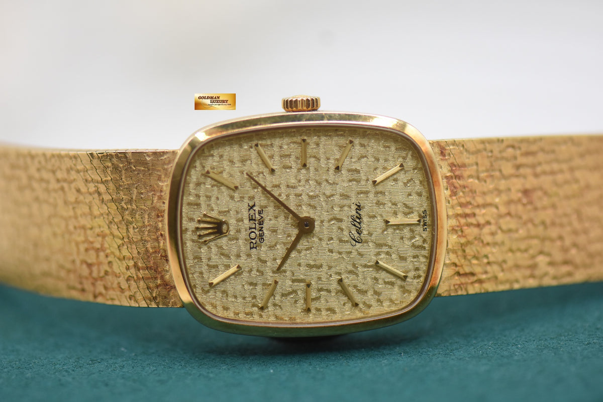 ROLEX CELLINI ELLIPSE LADIES YELLOW GOLD INTEGRATED BRACELET MANUAL WINDING 4308 (MINT)