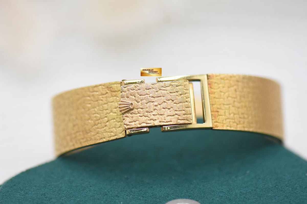 ROLEX CELLINI ELLIPSE LADIES YELLOW GOLD INTEGRATED BRACELET MANUAL WINDING 4308 (MINT)
