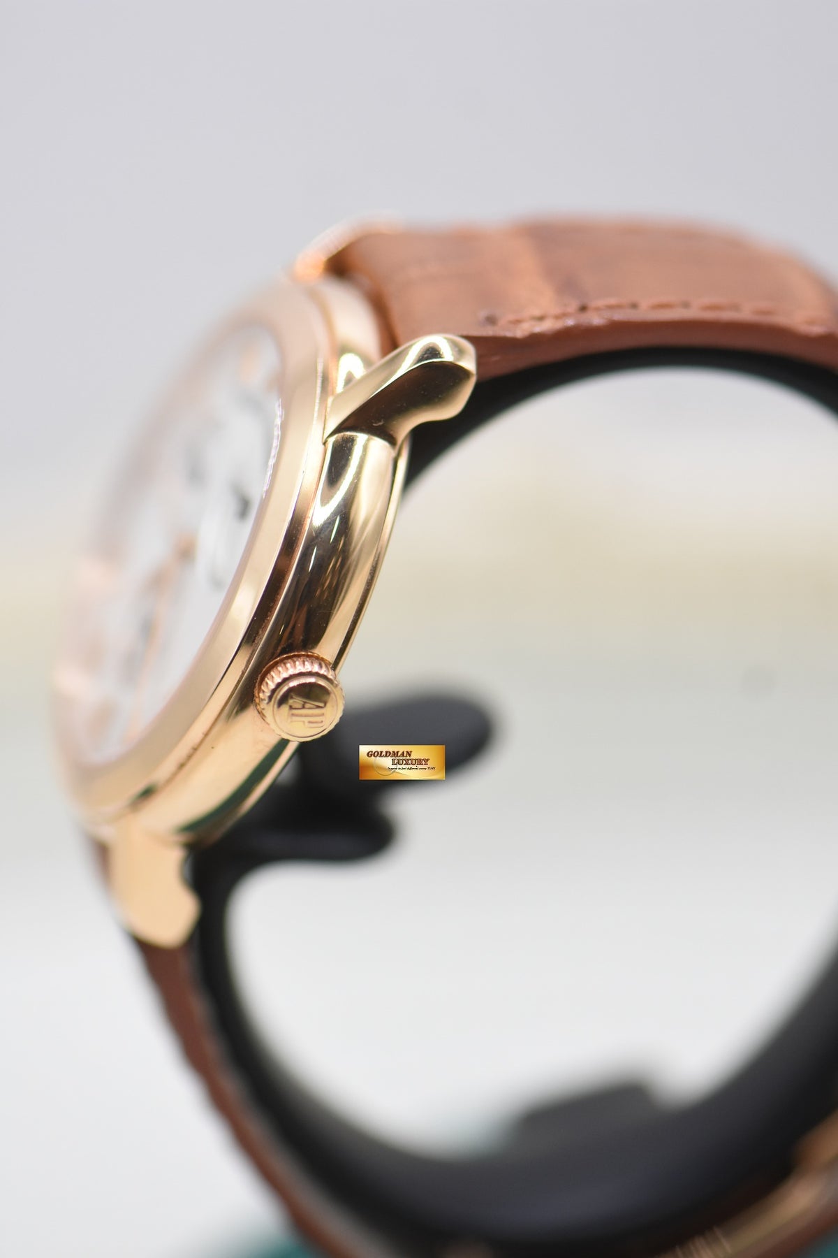 AP JULES AUDEMARS POWER RESERVE 36mm ROSE GOLD IN LEATHER STRAP MANUAL 25955OR (MINT)