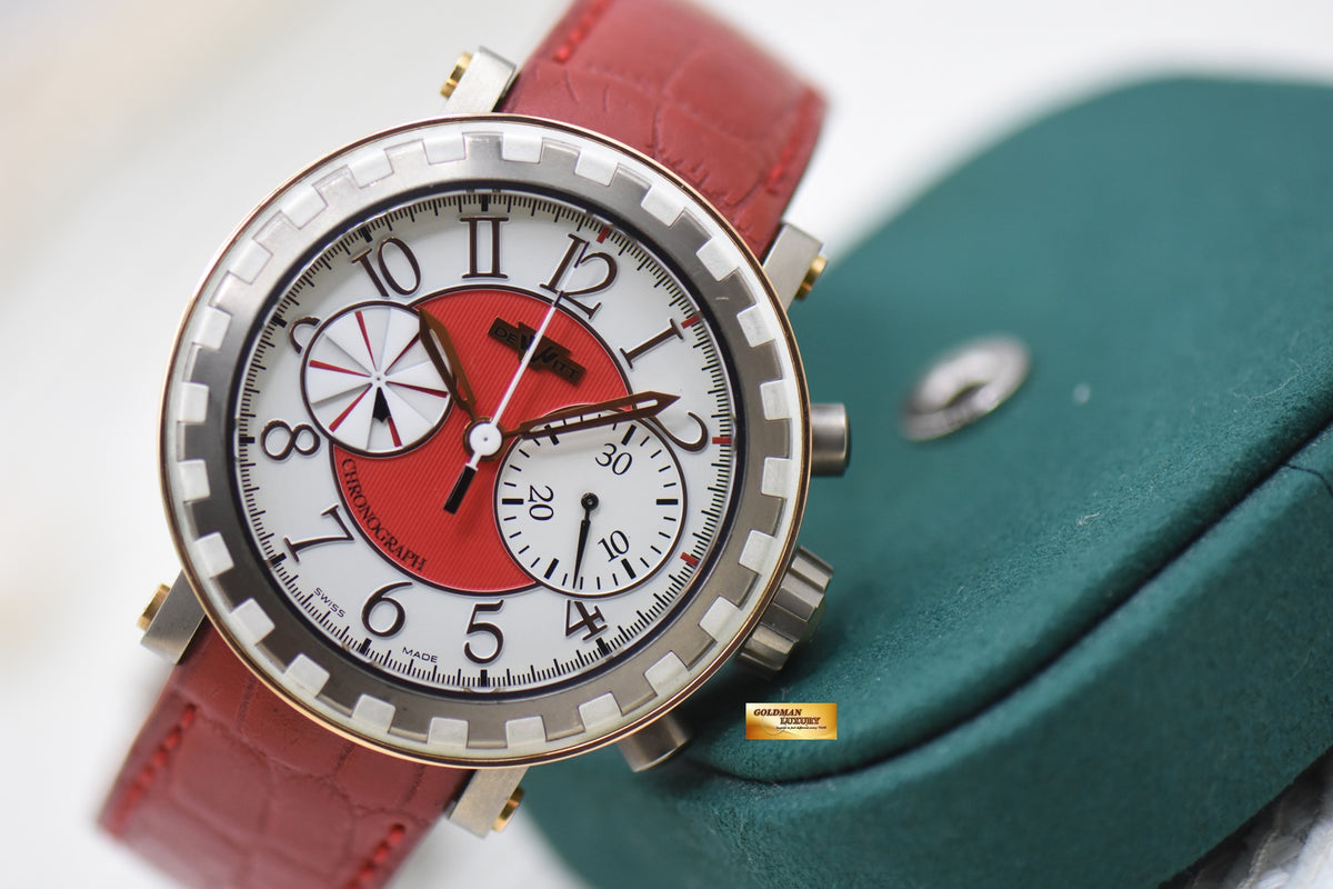 DEWITT ACADEMIA CHRONOGRAPHE SEQUENTIEL 44mm HALF-GOLD AUTOMATIC AC.6005.28B.M500 (MINT)