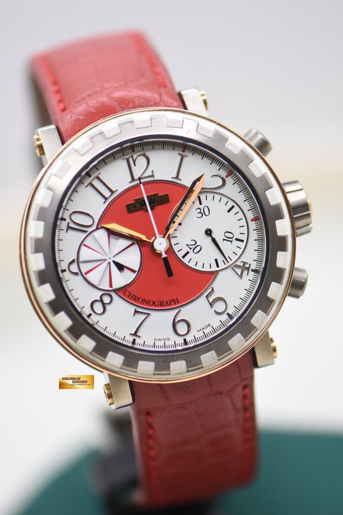 DEWITT ACADEMIA CHRONOGRAPHE SEQUENTIEL 44mm HALF-GOLD AUTOMATIC AC.6005.28B.M500 (MINT)