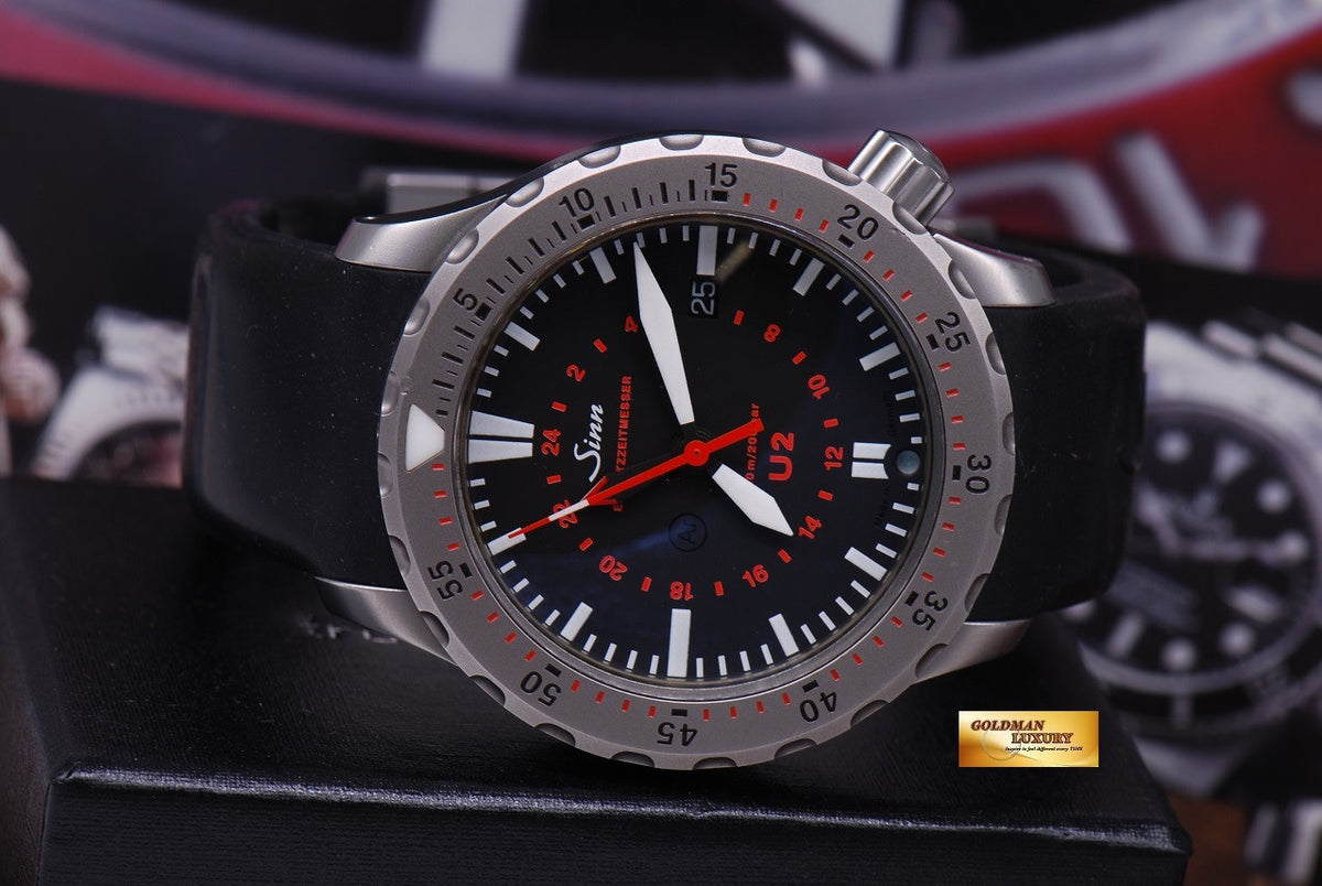 [SOLD] SINN U2 GMT TIME TEGIMENTED STEEL DIVING WATCH AUTOMATIC (NEAR MINT)