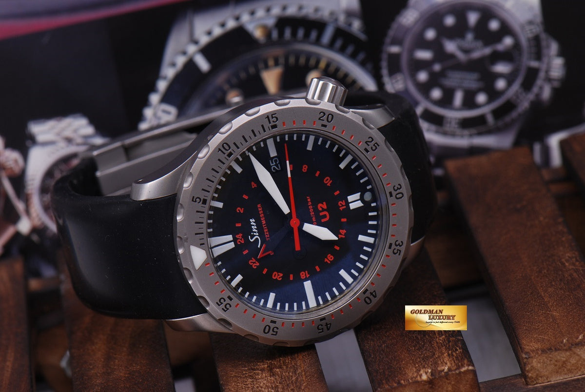 [SOLD] SINN U2 GMT TIME TEGIMENTED STEEL DIVING WATCH AUTOMATIC (NEAR MINT)