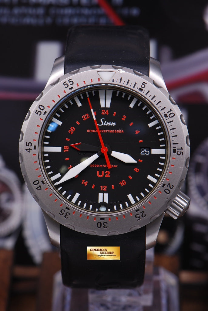 SOLD SINN U2 GMT TIME TEGIMENTED STEEL DIVING WATCH AUTOMATIC NEAR Goldman Luxury