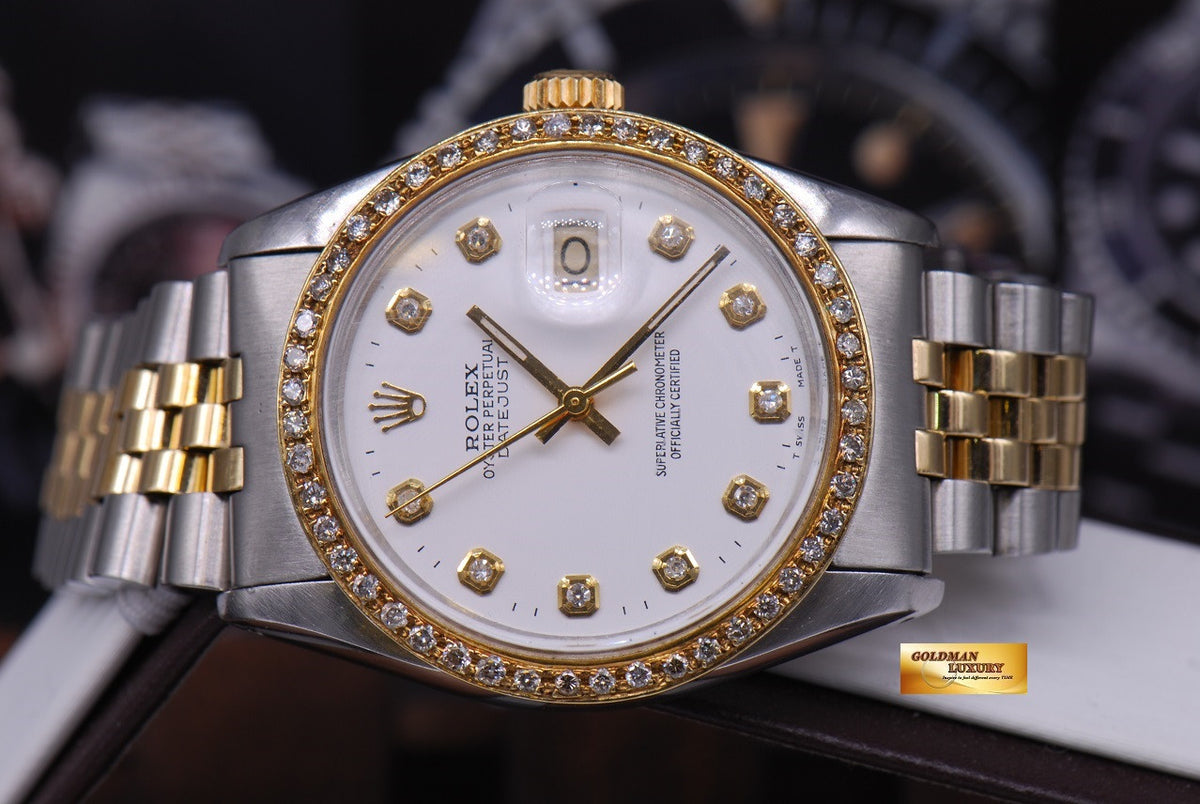 [SOLD] ROLEX OYSTER PERPETUAL DATEJUST DIAMOND BEZEL HALF-GOLD Ref : 16013 (NEAR MINT)
