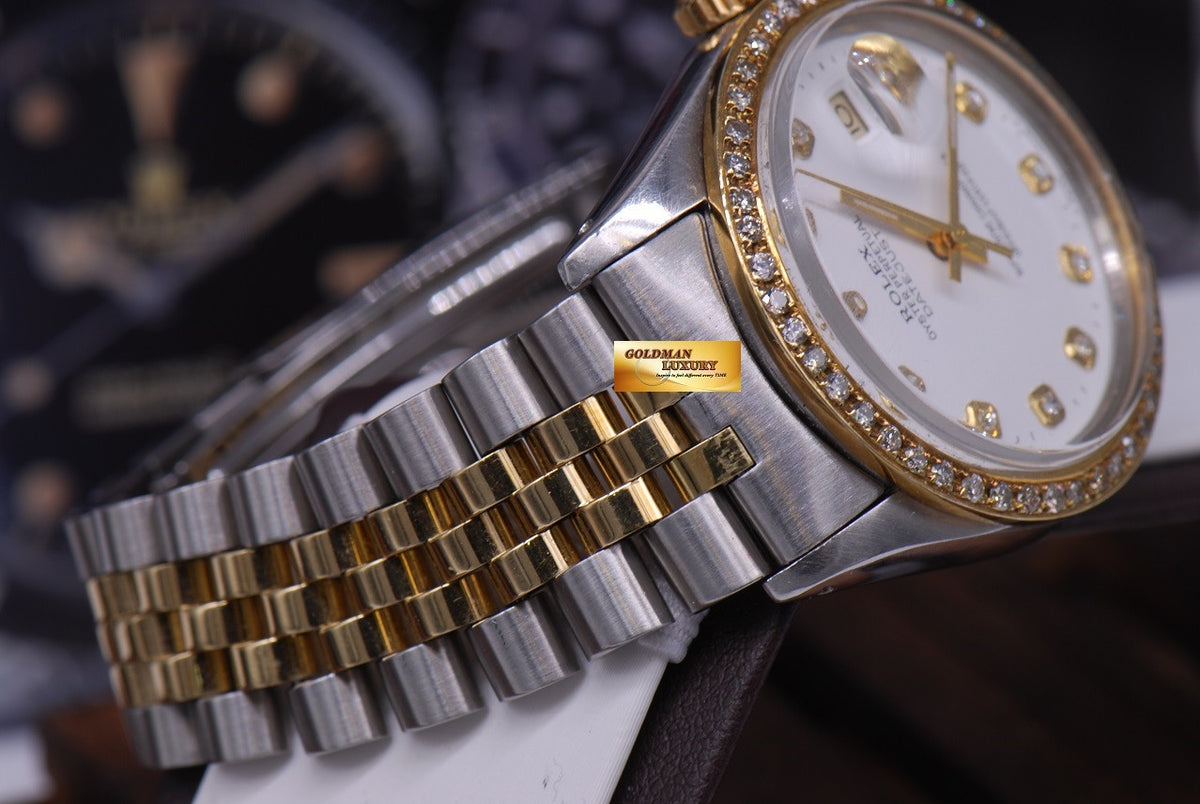 [SOLD] ROLEX OYSTER PERPETUAL DATEJUST DIAMOND BEZEL HALF-GOLD Ref : 16013 (NEAR MINT)