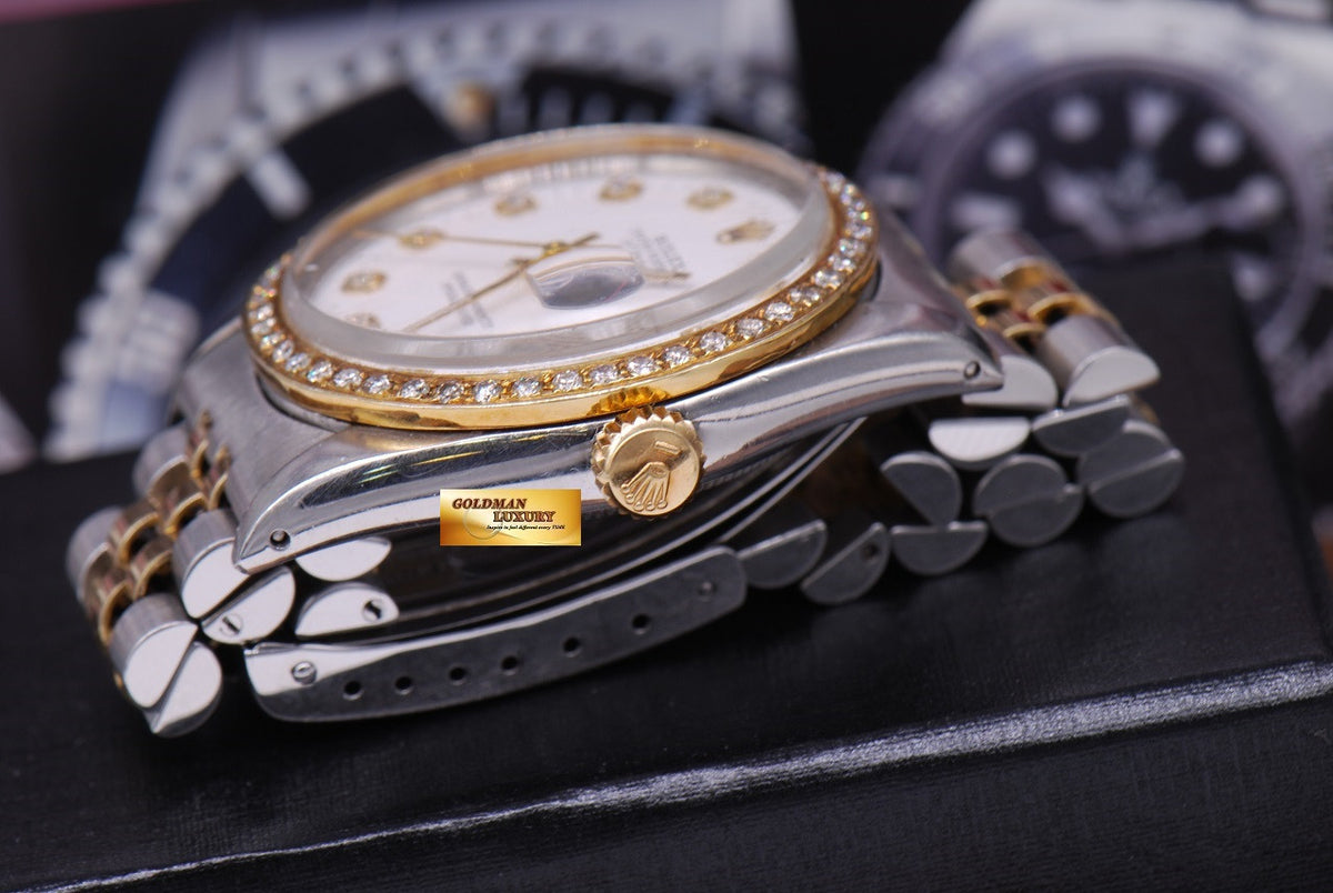 [SOLD] ROLEX OYSTER PERPETUAL DATEJUST DIAMOND BEZEL HALF-GOLD Ref : 16013 (NEAR MINT)