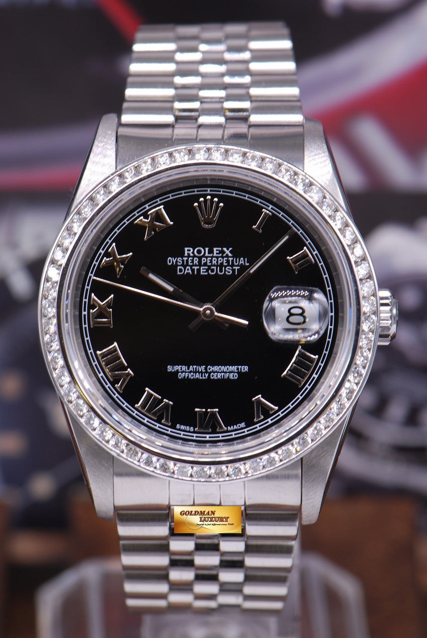 [SOLD] ROLEX OYSTER PERPETUAL DATEJUST DIAMOND BEZEL BLACK Ref : 16234 (NEAR MINT)
