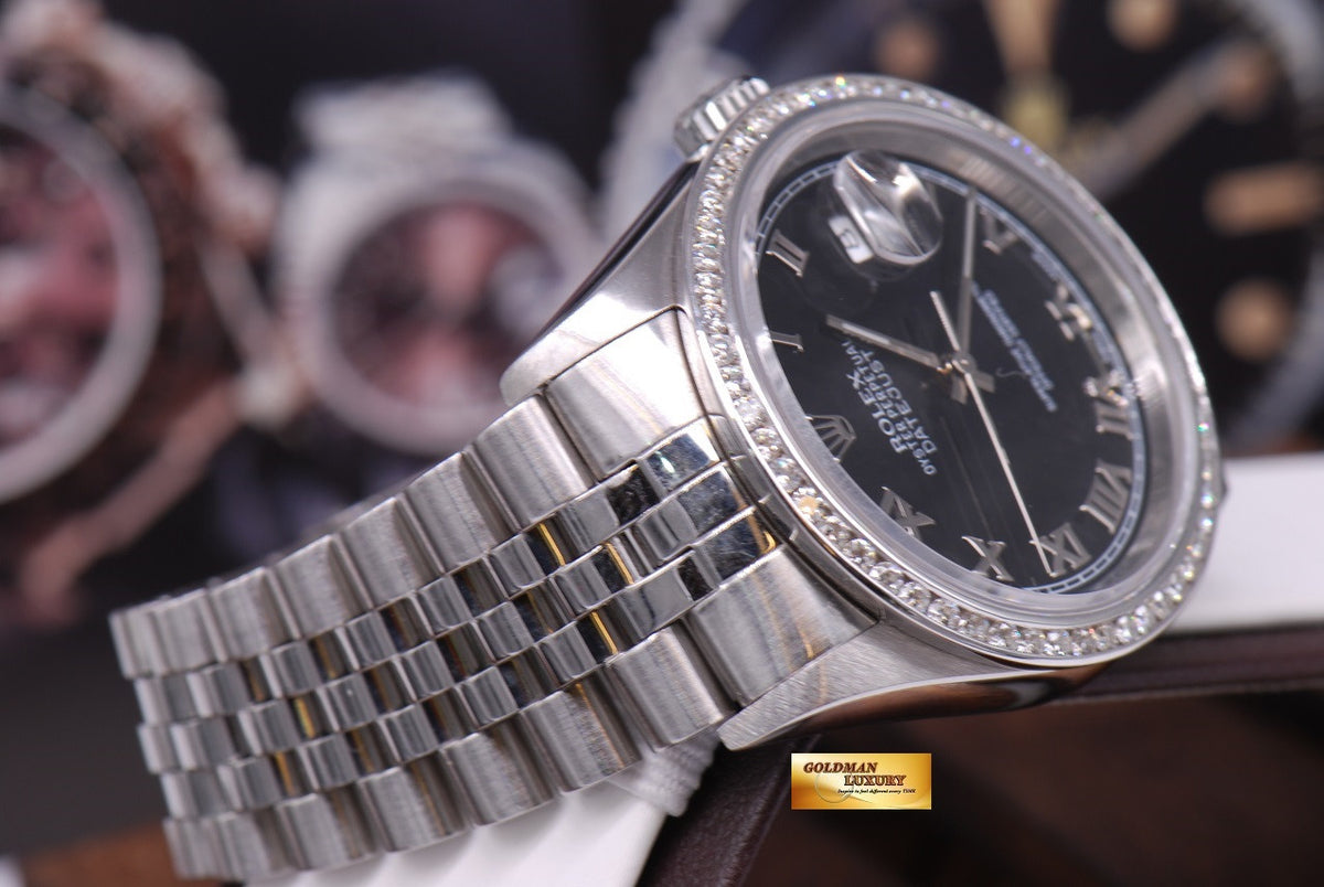 [SOLD] ROLEX OYSTER PERPETUAL DATEJUST DIAMOND BEZEL BLACK Ref : 16234 (NEAR MINT)