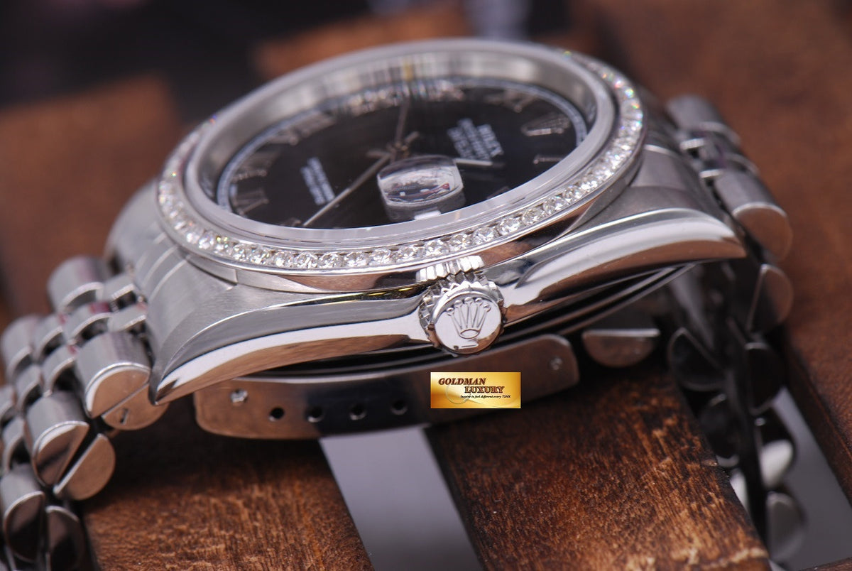 [SOLD] ROLEX OYSTER PERPETUAL DATEJUST DIAMOND BEZEL BLACK Ref : 16234 (NEAR MINT)