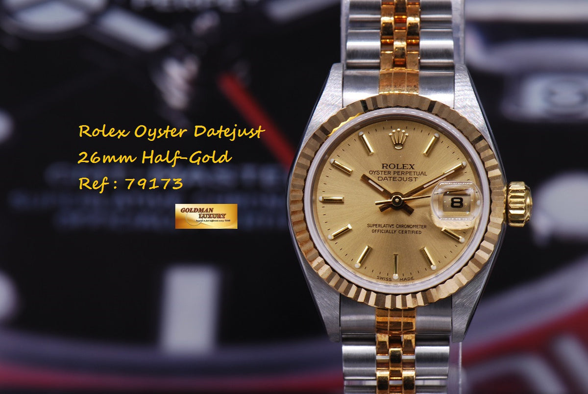 [SOLD] ROLEX OYSTER PERPETUAL DATEJUST 26mm HALF-GOLD Ref 79173 (NEW-UNWORN)