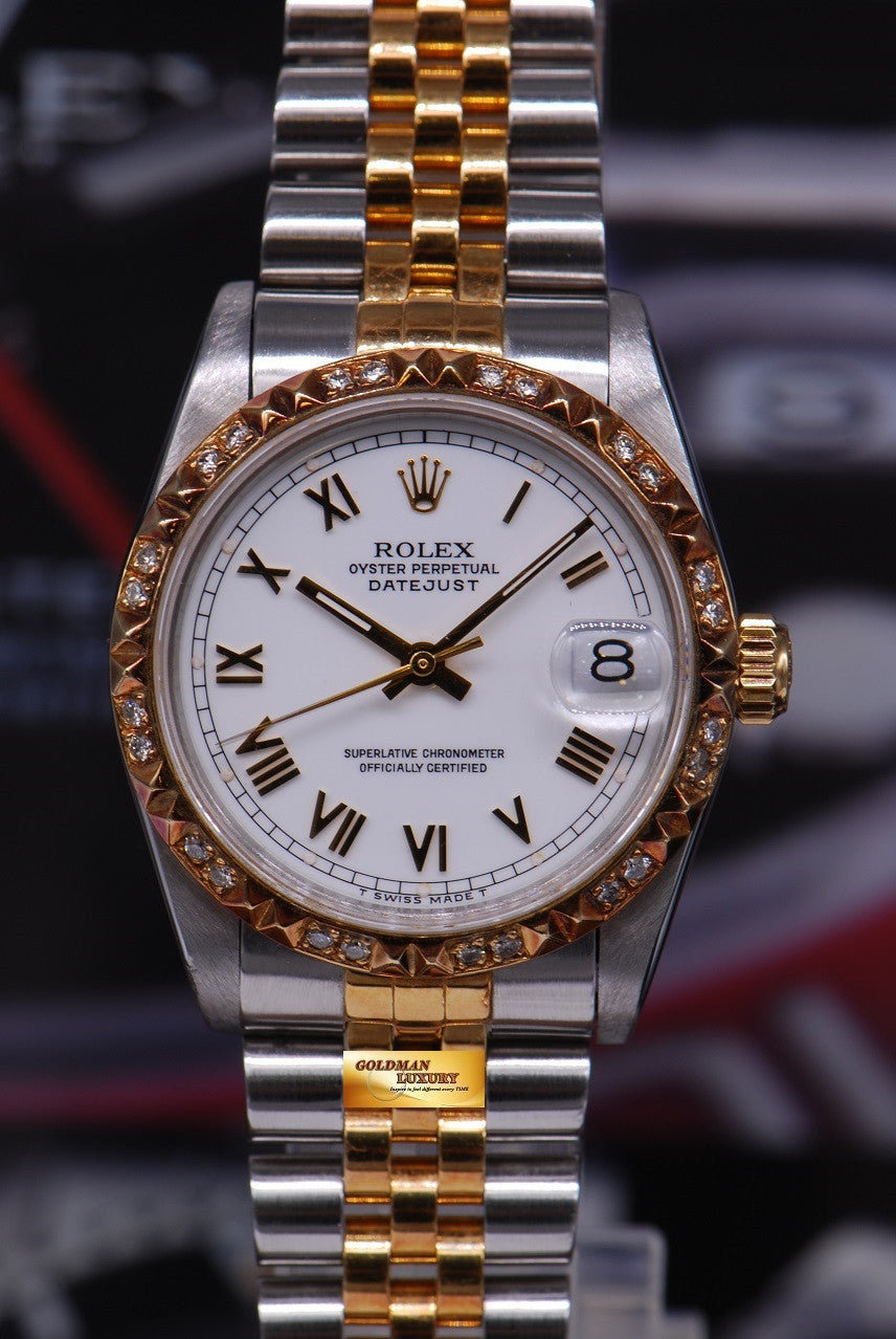 [SOLD] ROLEX OYSTER PERPETUAL DATEJUST 30mm HALF-GOLD DIAMOND BEZEL Ref 68273 (NEAR MINT)