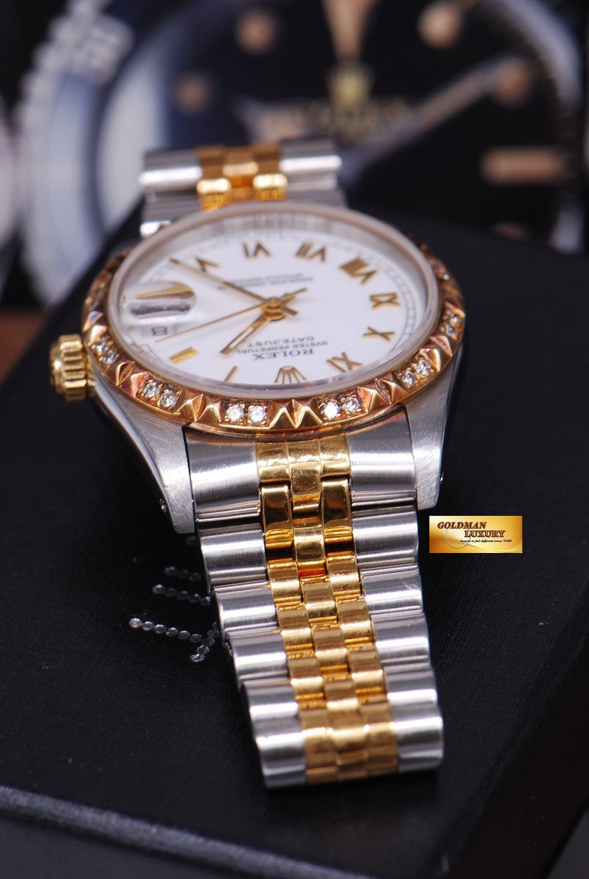 [SOLD] ROLEX OYSTER PERPETUAL DATEJUST 30mm HALF-GOLD DIAMOND BEZEL Ref 68273 (NEAR MINT)