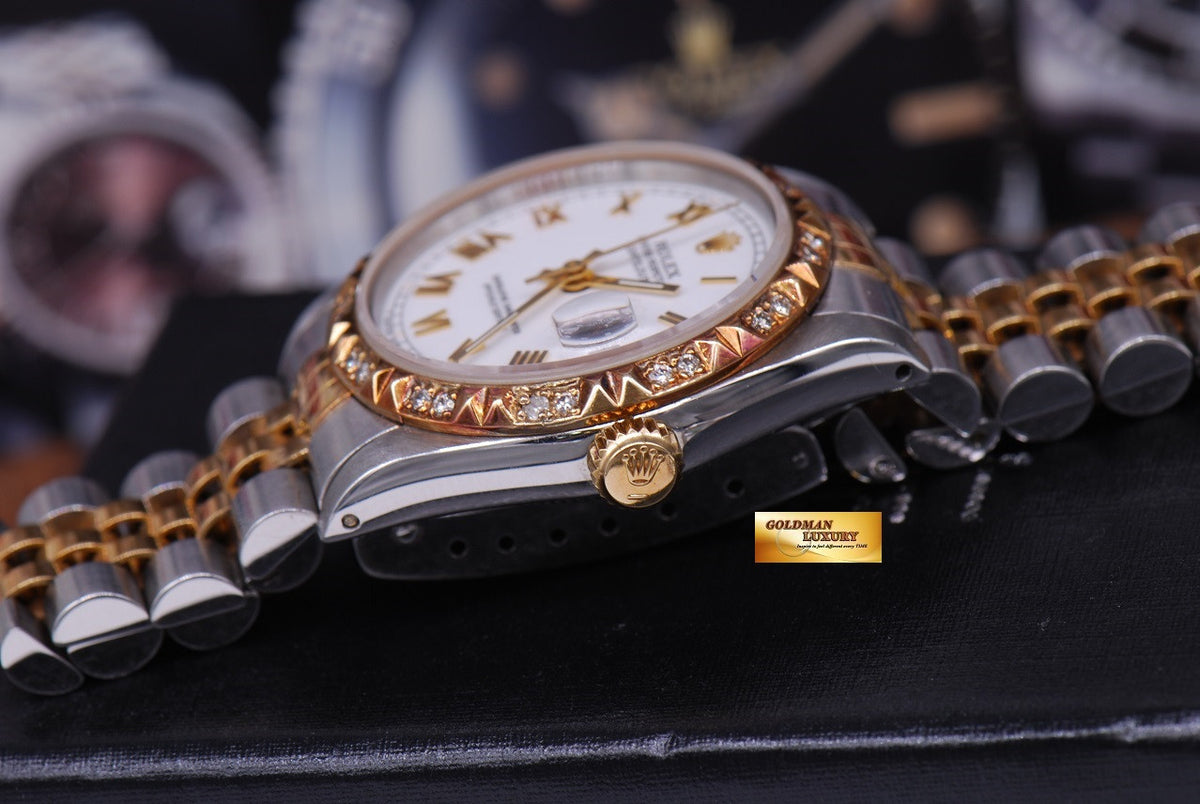 [SOLD] ROLEX OYSTER PERPETUAL DATEJUST 30mm HALF-GOLD DIAMOND BEZEL Ref 68273 (NEAR MINT)