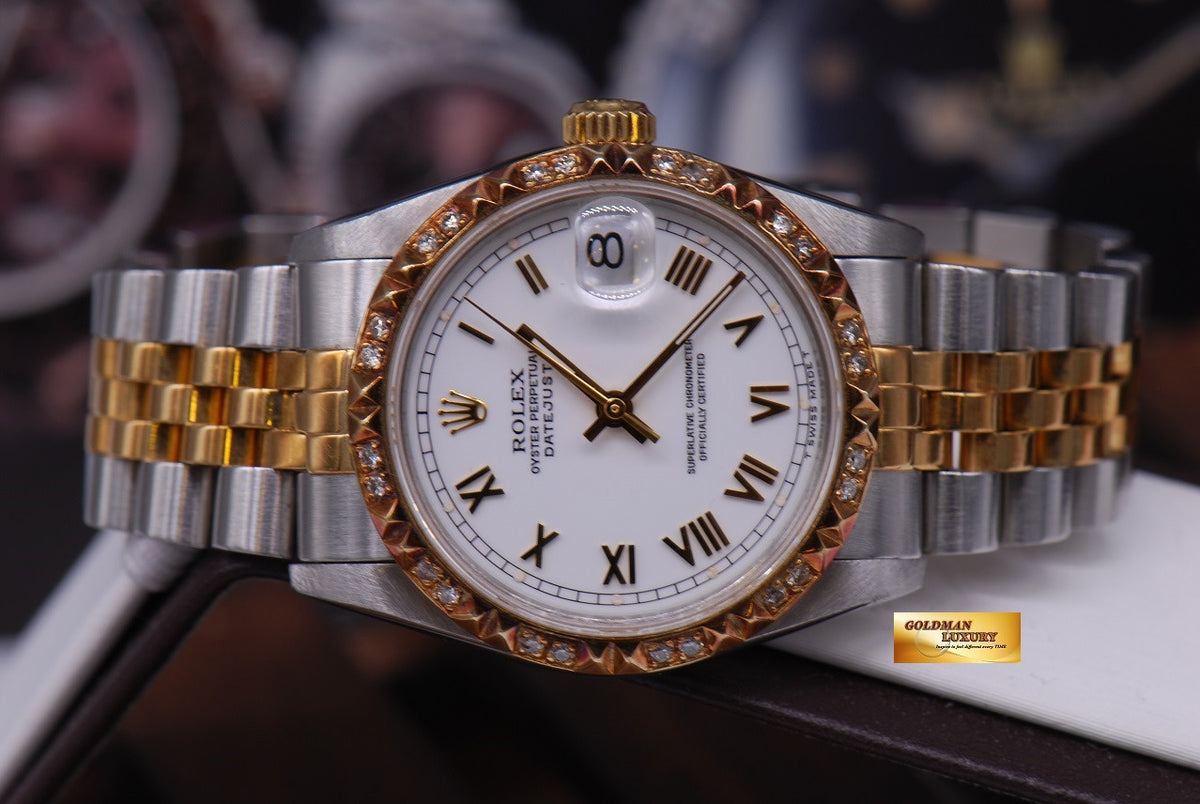 [SOLD] ROLEX OYSTER PERPETUAL DATEJUST 30mm HALF-GOLD DIAMOND BEZEL Ref 68273 (NEAR MINT)