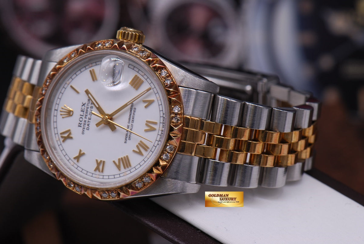 [SOLD] ROLEX OYSTER PERPETUAL DATEJUST 30mm HALF-GOLD DIAMOND BEZEL Ref 68273 (NEAR MINT)