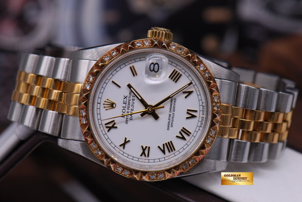 [SOLD] ROLEX OYSTER PERPETUAL DATEJUST 30mm HALF-GOLD DIAMOND BEZEL Ref 68273 (NEAR MINT)