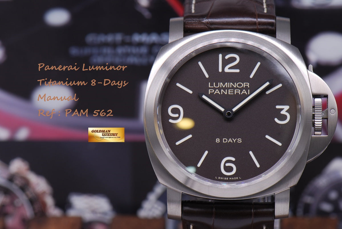 [SOLD] PANERAI LUMINOR TITANIUM 8 DAYS PAM 562 MANUAL (NEW-UNWORN)