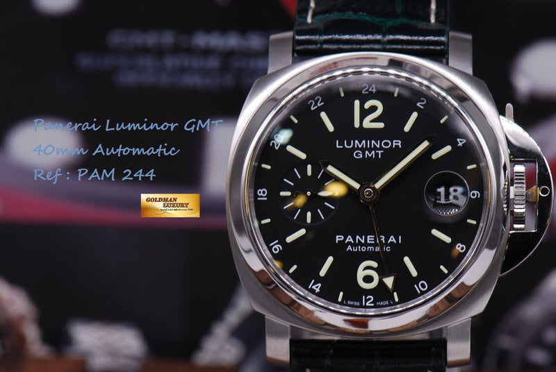 SOLD PANERAI LUMINOR GMT 40mm PAM 244 AUTOMATIC Goldman Luxury