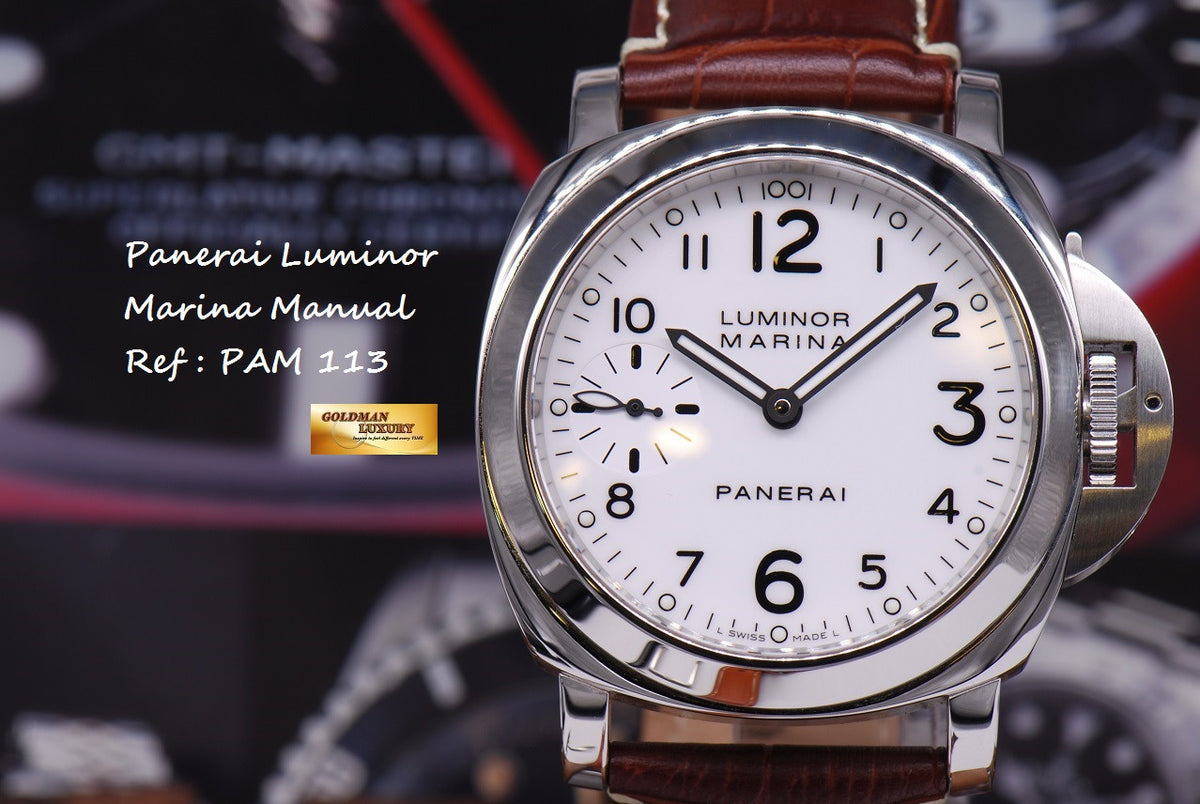 [SOLD] PANERAI LUMINOR MARINA 44mm PAM 113 WHITE MANUAL (MINT)