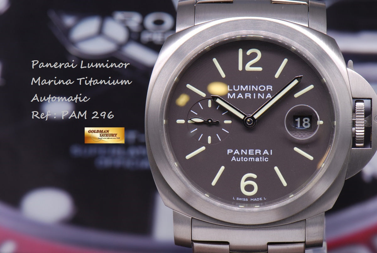 [SOLD] PANERAI LUMINOR MARINA TITANIUM PAM 296 AUTOMATIC (MINT)