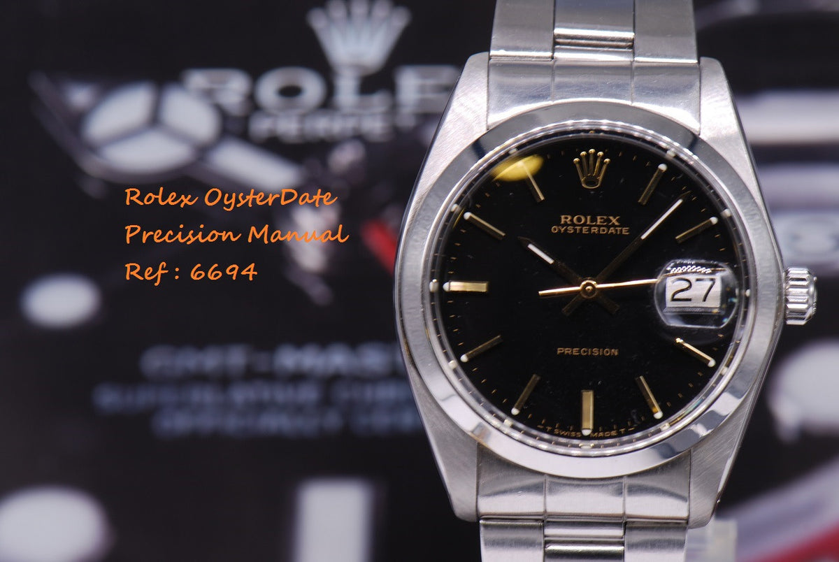 [SOLD] ROLEX OYSTERDATE PRECISION 6694 BLACK MANUAL (NEAR MINT)