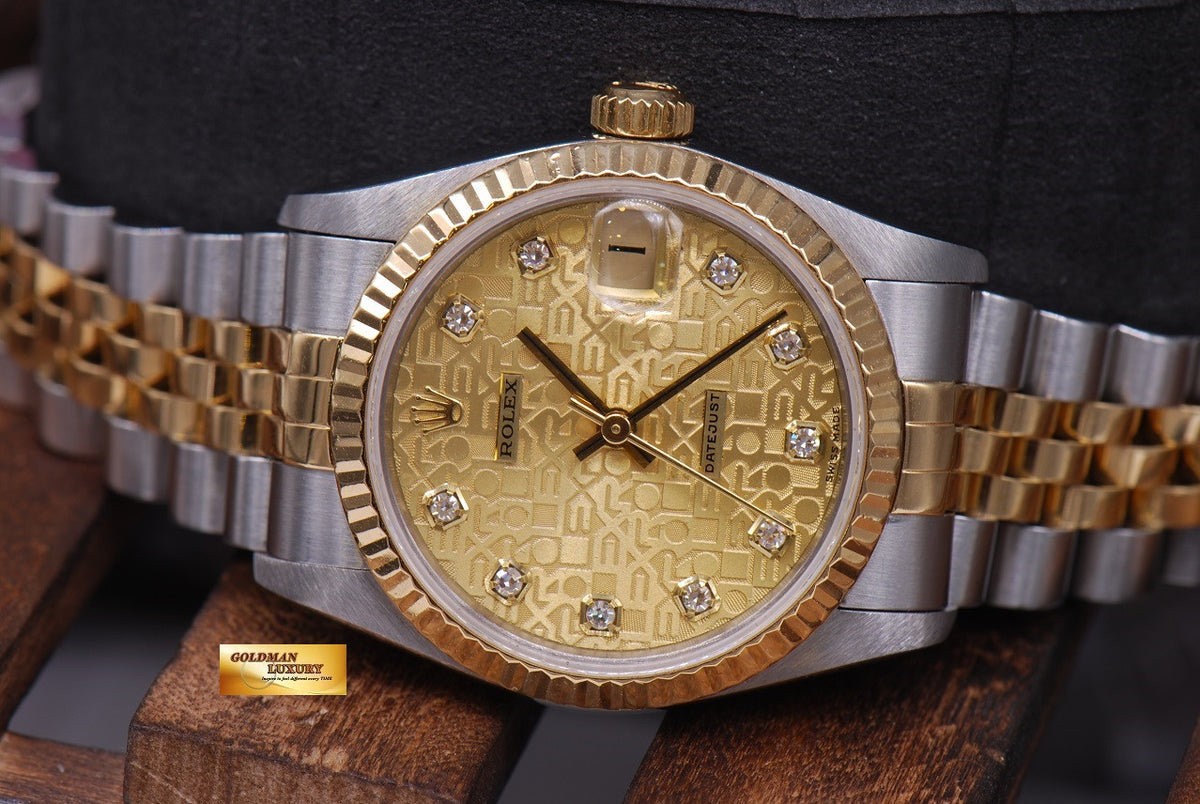 [SOLD] ROLEX OYSTER PERPETUAL DATEJUST 30mm HALF-GOLD DIAMOND DIAL Ref 68273 (NEAR MINT)