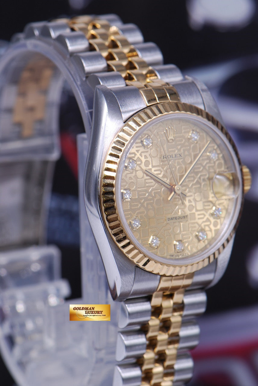 [SOLD] ROLEX OYSTER PERPETUAL DATEJUST 30mm HALF-GOLD DIAMOND DIAL Ref 68273 (NEAR MINT)
