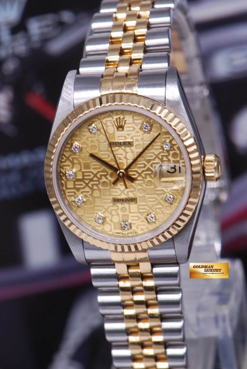 [SOLD] ROLEX OYSTER PERPETUAL DATEJUST 30mm HALF-GOLD DIAMOND DIAL Ref 68273 (NEAR MINT)