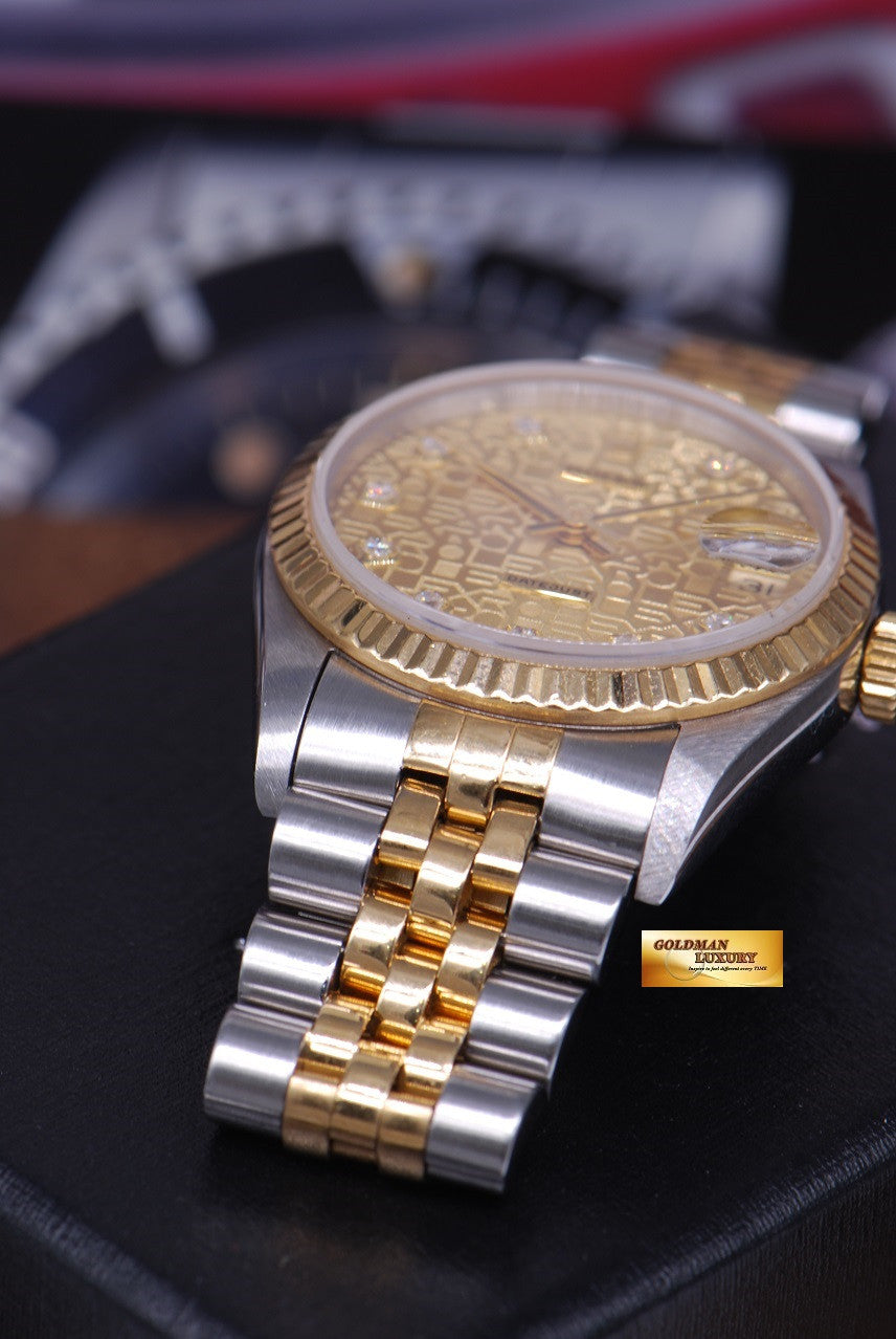 [SOLD] ROLEX OYSTER PERPETUAL DATEJUST 30mm HALF-GOLD DIAMOND DIAL Ref 68273 (NEAR MINT)