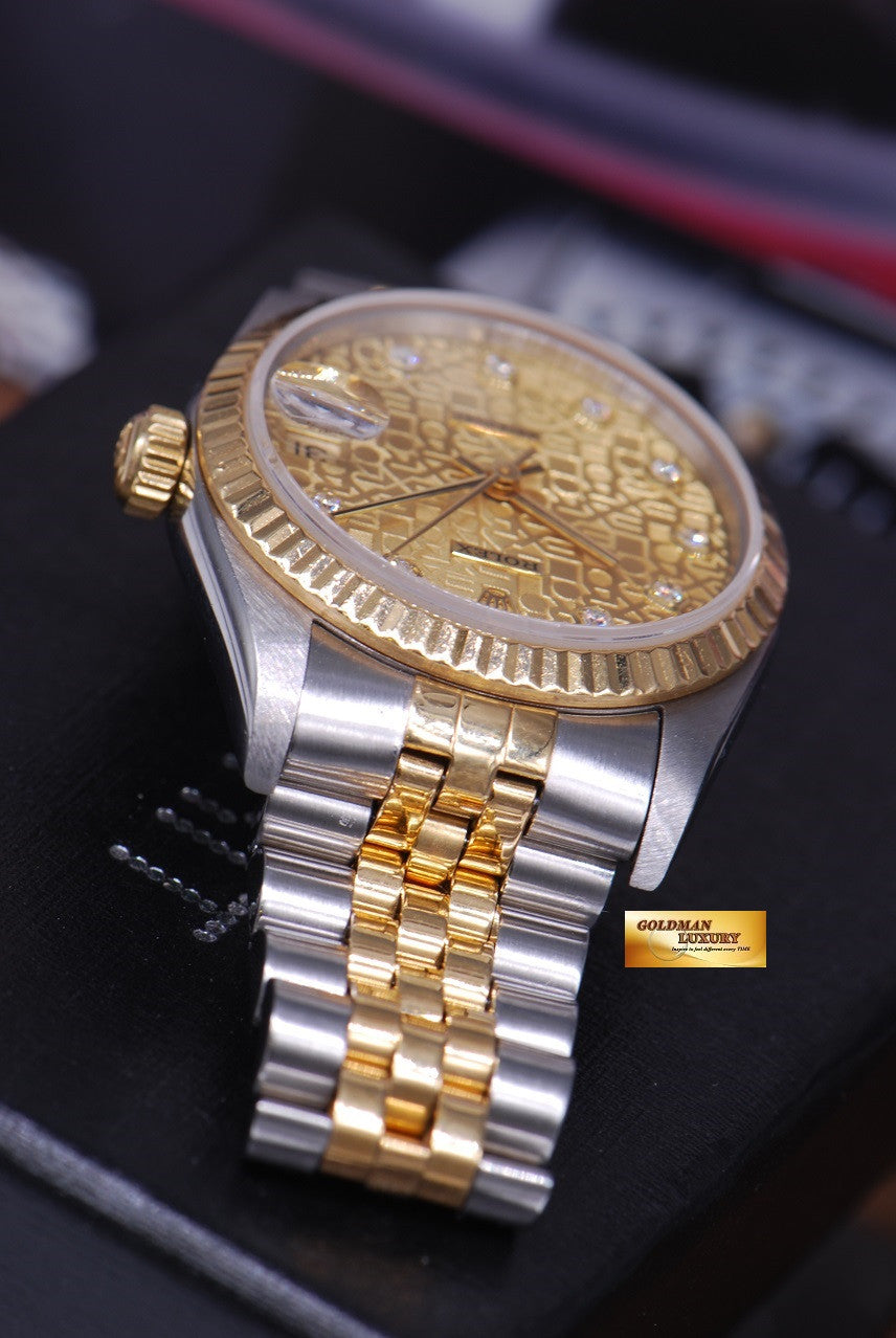 [SOLD] ROLEX OYSTER PERPETUAL DATEJUST 30mm HALF-GOLD DIAMOND DIAL Ref 68273 (NEAR MINT)