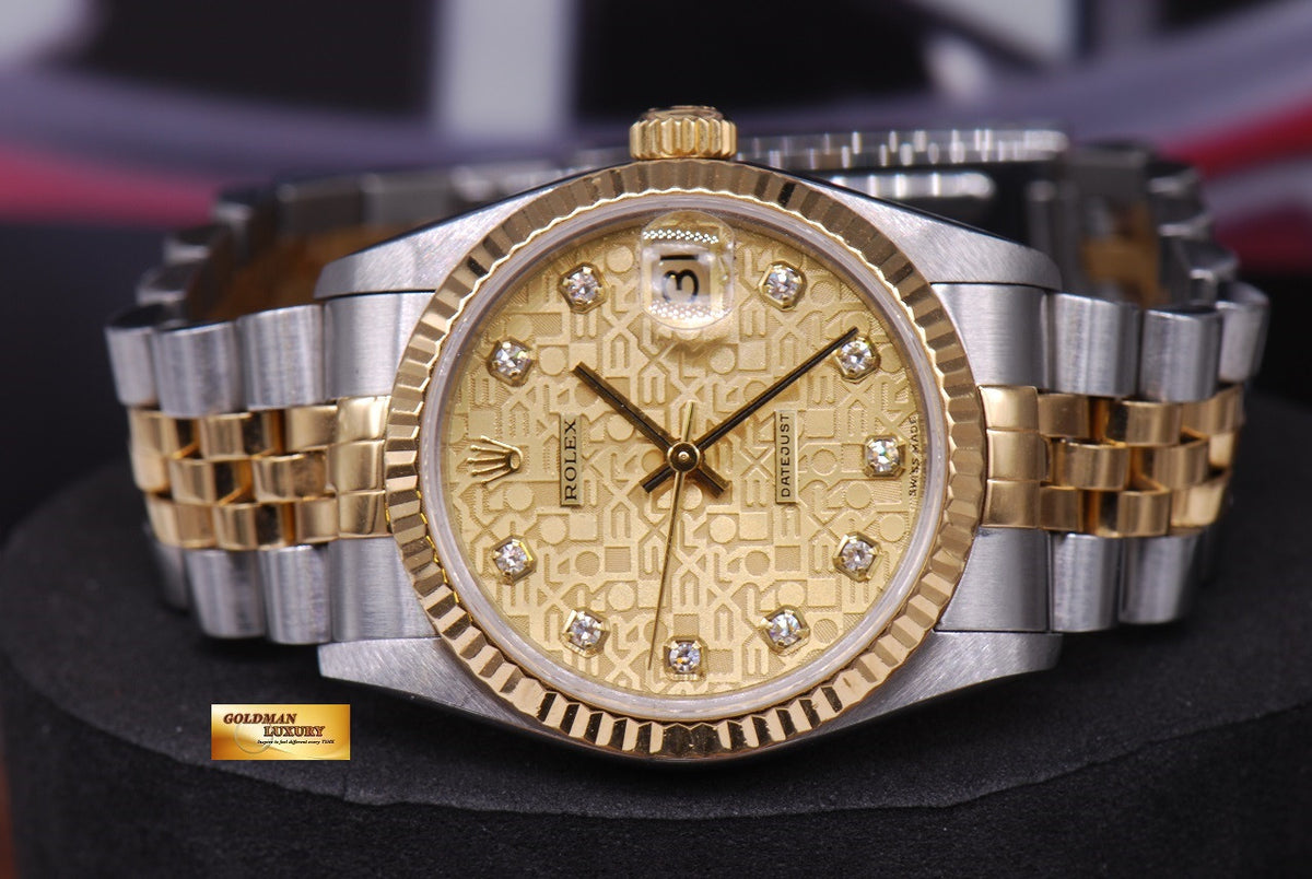 [SOLD] ROLEX OYSTER PERPETUAL DATEJUST 30mm HALF-GOLD DIAMOND DIAL Ref 68273 (NEAR MINT)