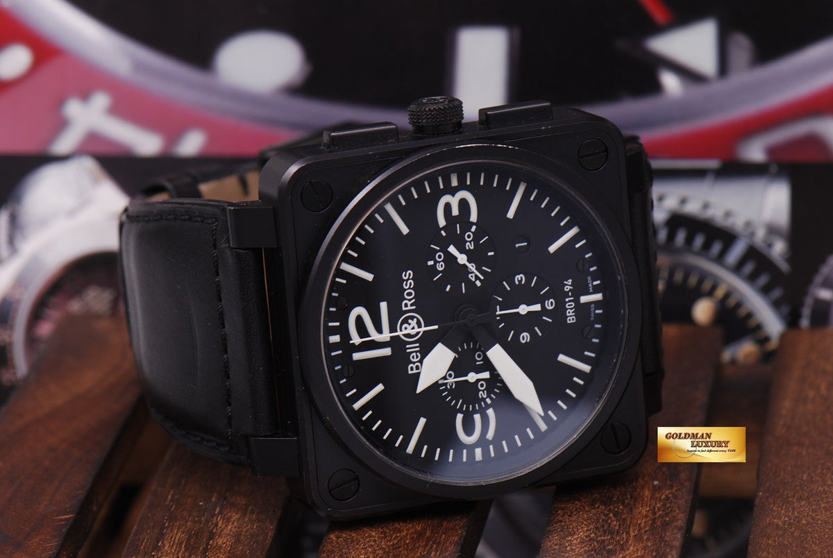 [SOLD] BELL & ROSS AVIATOR CHRONOGRAPH PVD BR01-94 AUTOMATIC (NEAR MINT)
