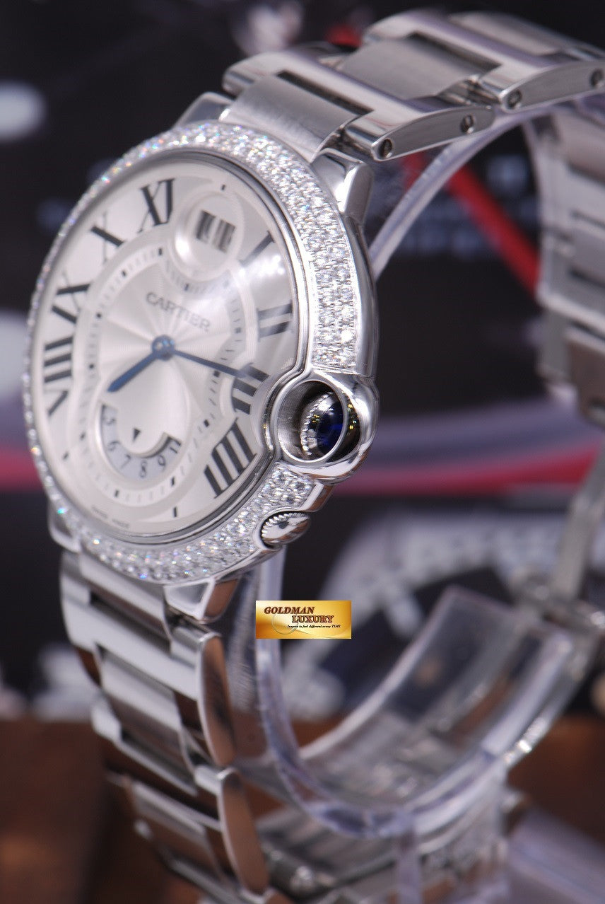 [SOLD] CARTIER BALLON BLEU GMT BIG DATE CUSTOM DIAMONDS QUARTZ (MINT)