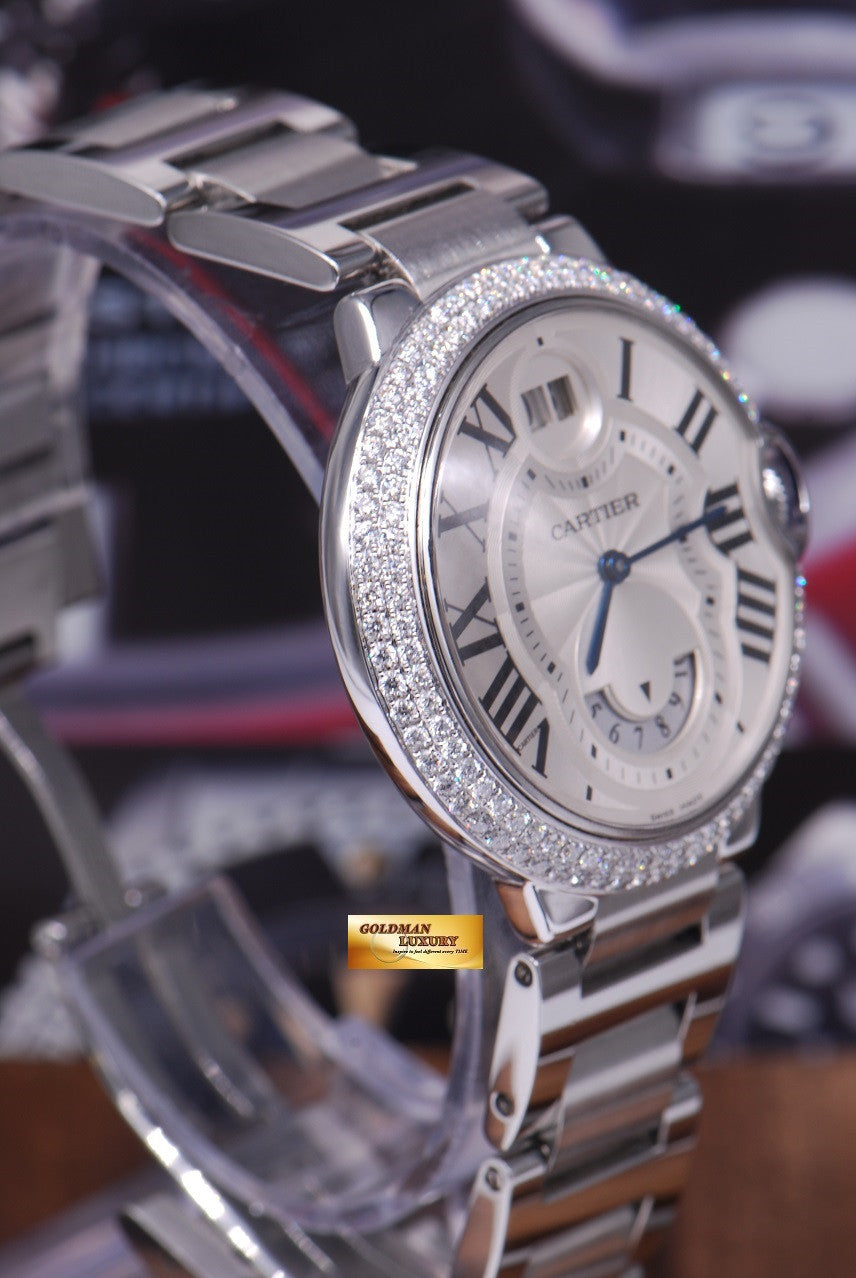 [SOLD] CARTIER BALLON BLEU GMT BIG DATE CUSTOM DIAMONDS QUARTZ (MINT)