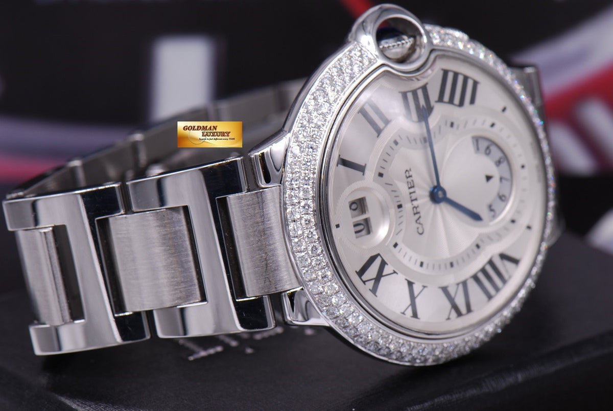 [SOLD] CARTIER BALLON BLEU GMT BIG DATE CUSTOM DIAMONDS QUARTZ (MINT)