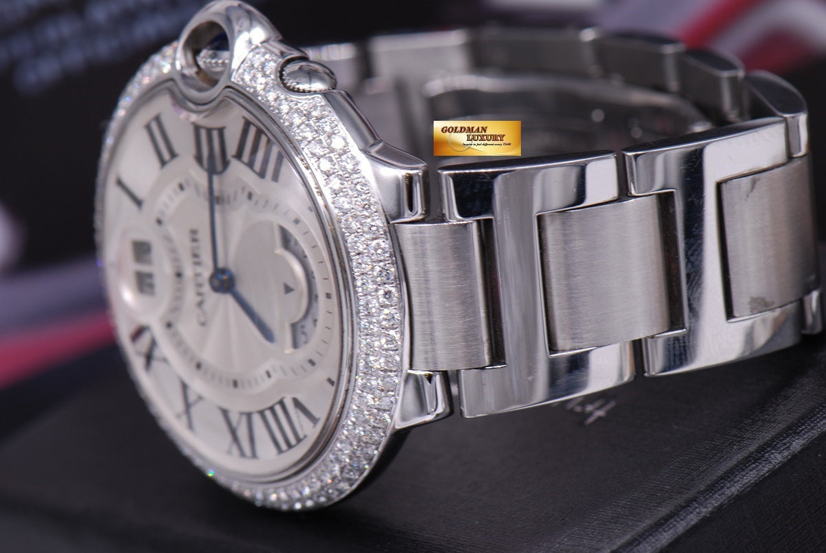 [SOLD] CARTIER BALLON BLEU GMT BIG DATE CUSTOM DIAMONDS QUARTZ (MINT)