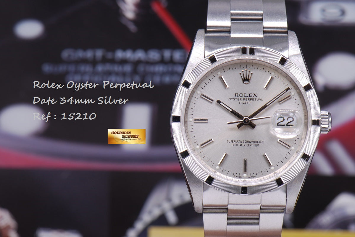 [SOLD] ROLEX OYSTER PERPETUAL DATE REF: 15210 SILVER AUTOMATIC (MINT)