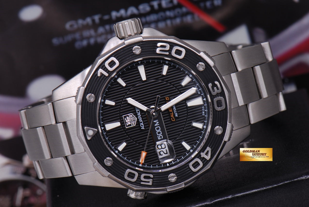 [SOLD] TAG HEUER AQUARACER CALIBRE 5 43mm WAJ2110 AUTOMATIC (MINT)