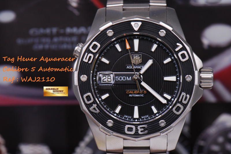 SOLD TAG HEUER AQUARACER CALIBRE 5 43mm WAJ2110 AUTOMATIC MINT