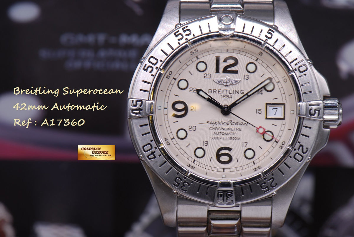 [SOLD] BREITLING SUPEROCEAN AEROMARINE 42mm A17360 WHITE AUTOMATIC (GOOD CONDITION)