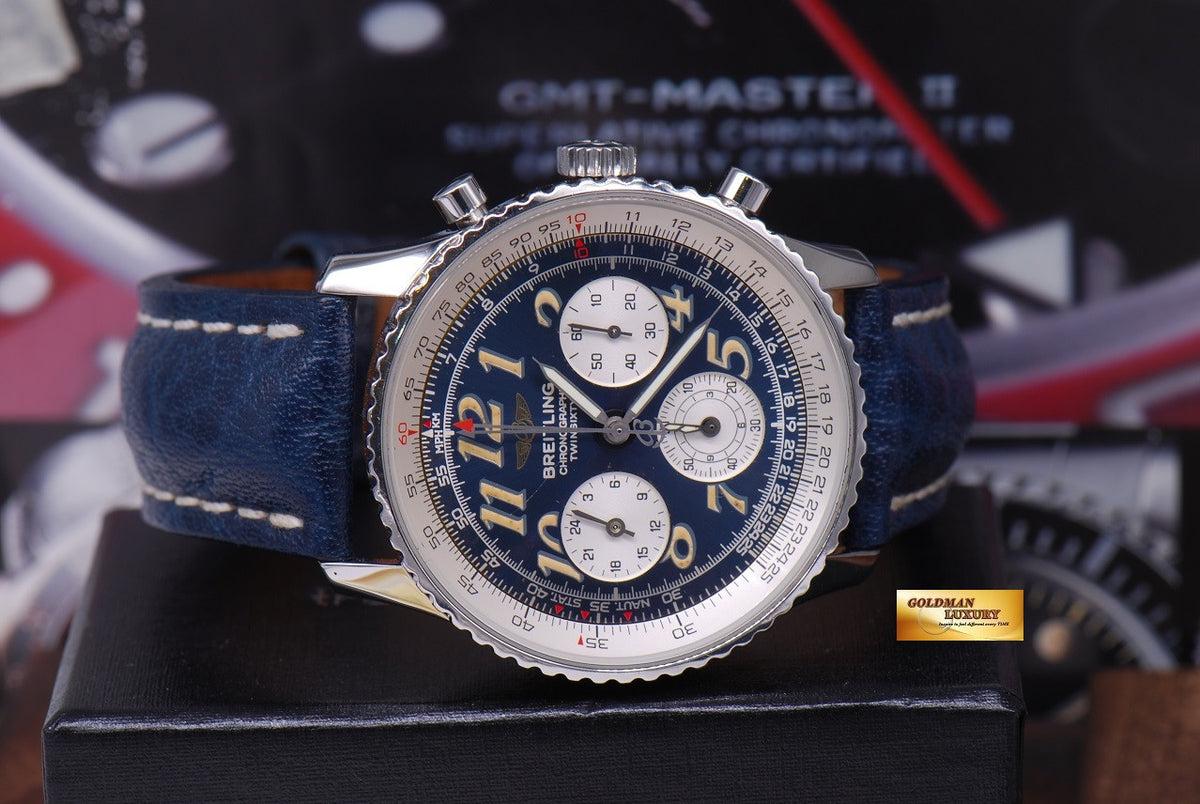 [SOLD] BREITLING NAVITIMER TWINSIXTY CHRONOGRAPH 41mm A39022 BLUE AUTOMATIC (NEAR MINT)